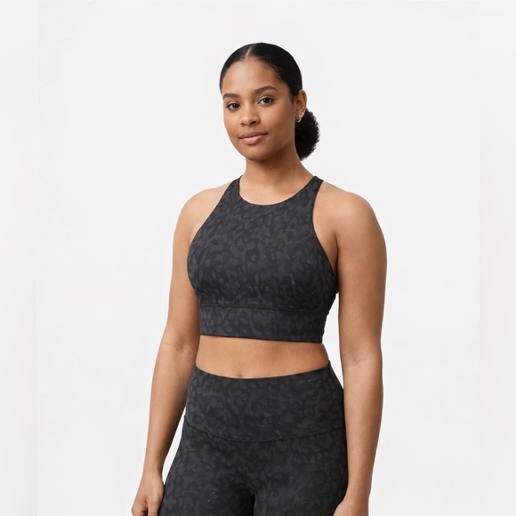 Lululemon Energy Bra High Neck Long Line - Formation Camo Deep Coal Multi